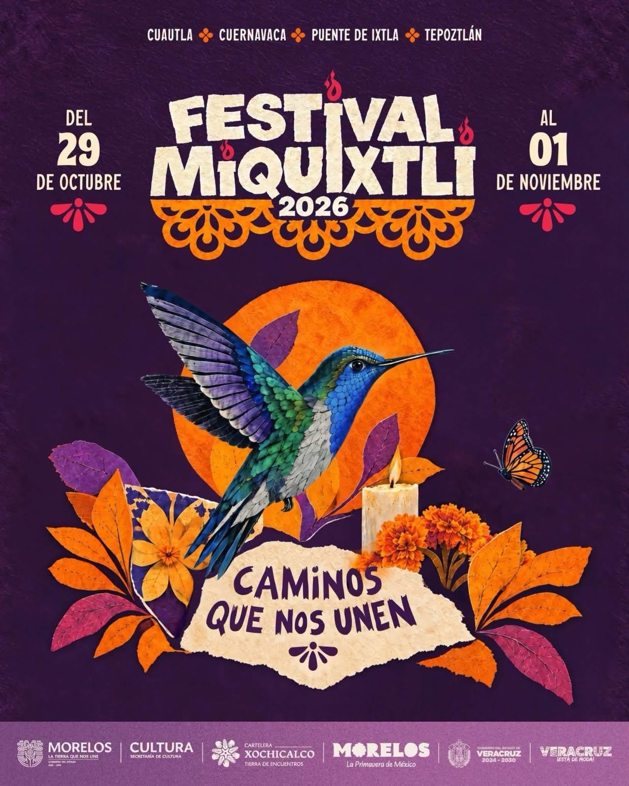 Cartel oficial del Festival Miquixtli 2026, Caminos que nos unen